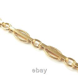 9ct Gold Ladies Bracelet UK Hallmarked Fancy Style 4.4mm Wide 2.8g 7.5 Inches