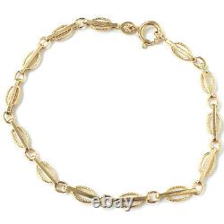 9ct Gold Ladies Bracelet UK Hallmarked Fancy Style 4.4mm Wide 2.8g 7.5 Inches