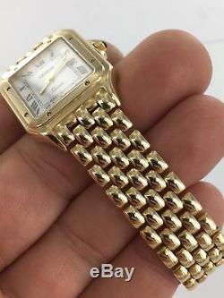 9ct Gold Ladies Gents Geneve Solid Gold Bracelet Watch Tank Style 62.04 Grams