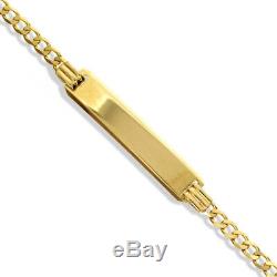 9ct Gold Ladies Identity Bracelet D/c Curb Link ID Free Engraving Gift Boxed