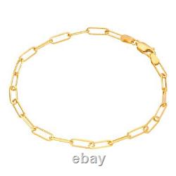 9ct Gold Long Link Chain Bracelet 7 Inches