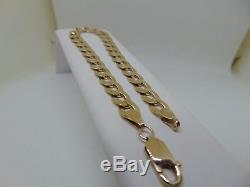 9ct Gold Mens Flat Curb Bracelet B955