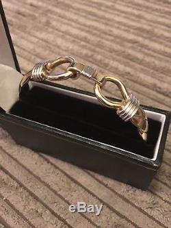 9ct Gold Mens Solid Twisted Gold Gucci Bangle/bracelet, (63.2 Gms), Stunning, Rare