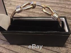 9ct Gold Mens Solid Twisted Gold Gucci Bangle/bracelet, (63.2 Gms), Stunning, Rare