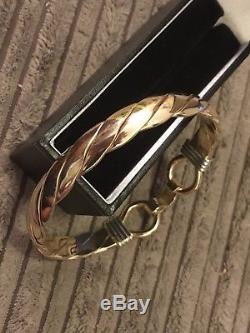 9ct Gold Mens Solid Twisted Gold Gucci Bangle/bracelet, (63.2 Gms), Stunning, Rare