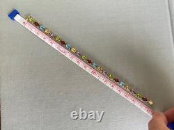 9ct Gold, Multi Gemstone Bracelet, 7.5 Long, 5.3g, + Box, Stunning