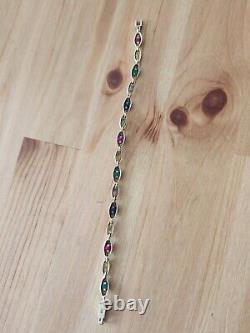 9ct Gold Multi Gemstone Bracelet, 9.05g, hallmarked 375, 7.5''