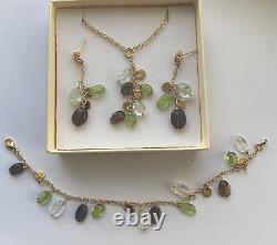 9ct Gold Necklace, Bracelet & Earrings Set