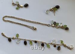 9ct Gold Necklace, Bracelet & Earrings Set