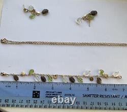 9ct Gold Necklace, Bracelet & Earrings Set