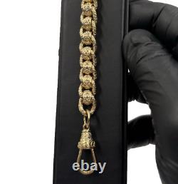 9ct Gold On Silver 8.5 Inch Heavy Rollerball Belcher Bracelet Chunky 11mm