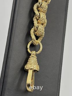9ct Gold On Silver 8.5 Inch Heavy Rollerball Belcher Bracelet Chunky 11mm