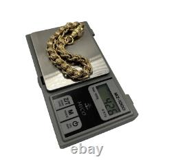 9ct Gold On Silver 8.5 Inch Heavy Rollerball Belcher Bracelet Chunky 11mm