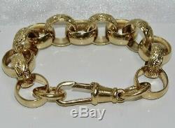 9ct Gold On Silver 9.5 Inch Huge Men's Heavy Belcher Bracelet Chunky 18.5mm
