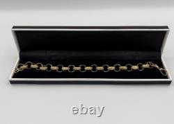 9ct Gold On Silver 9 Inch Belcher Bracelet 11.2mm Solid