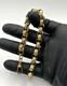 9ct Gold On Silver Cubic Z Belcher Bracelet 8.9mm Solid Yellow 925