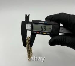 9ct Gold On Silver CUBIC Z BELCHER BRACELET 8.9mm Solid Yellow 925