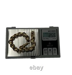 9ct Gold On Silver CUBIC Z BELCHER BRACELET 8.9mm Solid Yellow 925