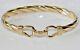 9ct Gold On Silver Men's Heavy Hook Bangle