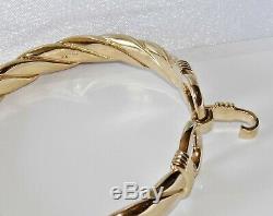 9ct Gold On Silver Men's Heavy Hook Bangle