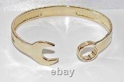 9ct Gold On Silver Men's Heavy Spanner Bangle