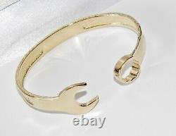 9ct Gold On Silver Men's Heavy Spanner Bangle
