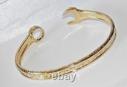 9ct Gold On Silver Men's / Ladies Heavy Spanner Bangle