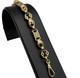 9ct Gold On Silver Stars And Bars Belcher Bracelet 10mm Solid 925 Uk Made