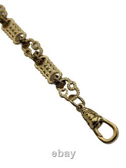 9ct Gold On Silver Stars And Bars Belcher Bracelet 9.4mm Solid 925 UK Made