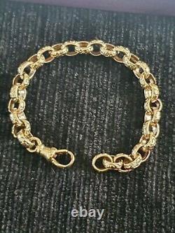 9ct Gold Oval Belcher Bracelet 13.8g 6