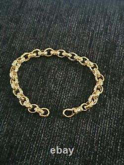 9ct Gold Oval Belcher Bracelet 16.2g 7