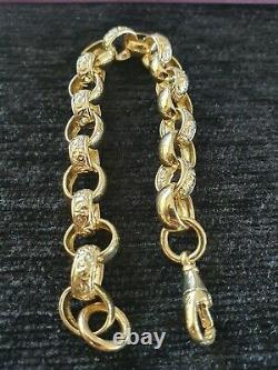 9ct Gold Oval Belcher Bracelet 32.6g 8.5