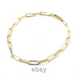 9ct Gold Paperclip Bracelet Ladies Belcher Style Solid Yellow 7 Inch