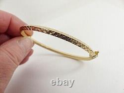 9ct Gold Patterned Bangle Hallmarked 7'' 5.9grams with gift box