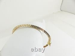 9ct Gold Patterned Bangle Hallmarked 7'' 5.9grams with gift box