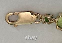 9ct Gold Peridot & Diopside Tennis Bracelet