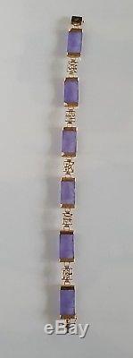 9ct Gold Purple Jade Bracelet Not Scrap