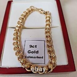 9ct Gold Roller ball bracelet pattered & plain Weight 21.4 grams Length 7 ½ inch