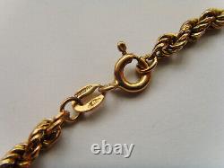 9ct Gold Rope Bracelet 7.5 Inch Length Hallmarked