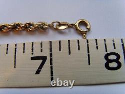 9ct Gold Rope Bracelet 7.5 Inch Length Hallmarked