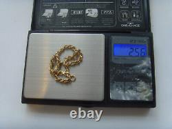 9ct Gold Rope Bracelet 7.5 Inch Length Hallmarked