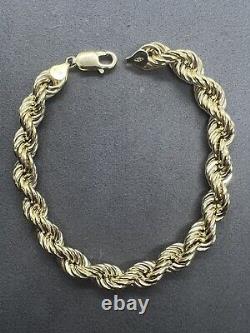 9ct Gold Rope Bracelet, 9.25 long NEW