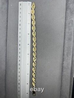 9ct Gold Rope Bracelet, 9.25 long NEW