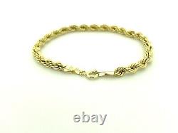 9ct Gold Rope Bracelet 9ct Yellow Gold Ladies Rope Bracelet 7 inch Hallmarked