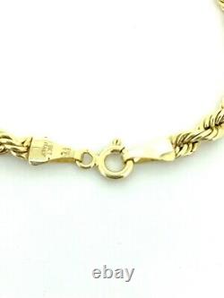 9ct Gold Rope Bracelet 9ct Yellow Gold Ladies Rope Bracelet 7 inch Hallmarked