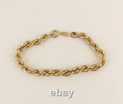 9ct Gold Rope Bracelet Hallmarked 7.25'' 18.5 cm 4.7 grams with gift box