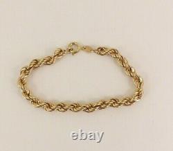 9ct Gold Rope Bracelet Hallmarked 7.25'' 18.5 cm 4.7 grams with gift box