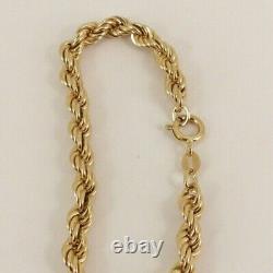 9ct Gold Rope Bracelet Hallmarked 7.25'' 18.5 cm 4.7 grams with gift box