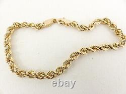 9ct Gold Rope Bracelet Hallmarked 7.5'' 19 cm 2.8 grams with gift box