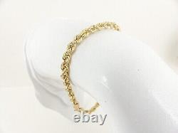 9ct Gold Rope Bracelet Hallmarked 7.5'' 19 cm 2.8 grams with gift box